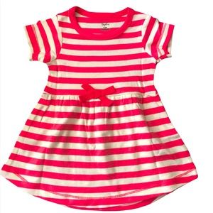Touched by Nature 100% Organic Cotton Pink White Striped A-line Dress 0-3 Months